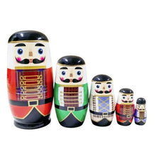 Load image into Gallery viewer, Wooden Nesting Dolls – Set of 5 ~ Nutcracker
