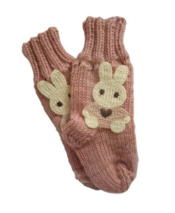 6 to 12 months - Baby Girl Pink Handmade Knitted Socks (#6)