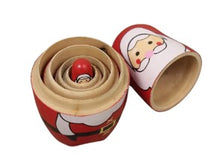 Load image into Gallery viewer, Wooden Nesting Dolls – Set of 5 ~ Santa
