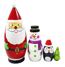 Load image into Gallery viewer, Wooden Nesting Dolls – Set of 4 ~ Santa &amp; Friends
