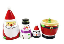 Load image into Gallery viewer, Wooden Nesting Dolls – Set of 4 ~ Santa &amp; Friends

