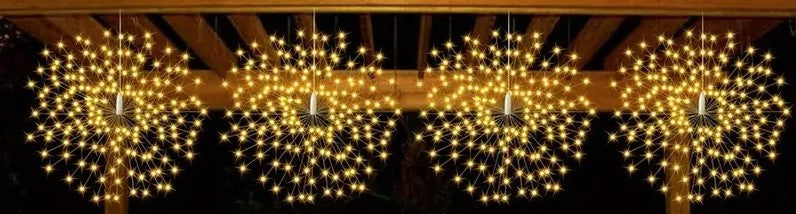 Hanging Solar Firework Lights Pack of 4