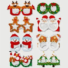 8pcs Merry Christmas Paper Glasses