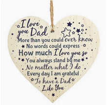 Load image into Gallery viewer, Wooden Gift Heart Plaque 10cm x 10cm ~ Any man can be a Father
