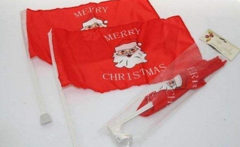 2pk Christmas Car Flag (46 x 22 cm)