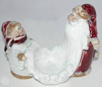 Santa and Snowman Candle Holder (15 cm High)