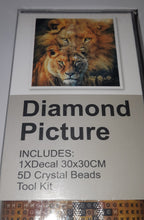 Load image into Gallery viewer, 5D Diamond Art ~ Lion &amp; Tiger #1 (30 x 30 cm)

