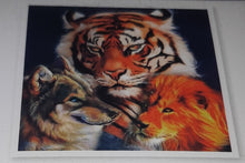 Load image into Gallery viewer, 5D Diamond Art ~ Lion, Tiger &amp; Wolf #1 (30 x 30 cm)

