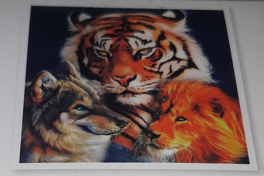 5D Diamond Art ~ Lion, Tiger & Wolf #1 (30 x 30 cm)